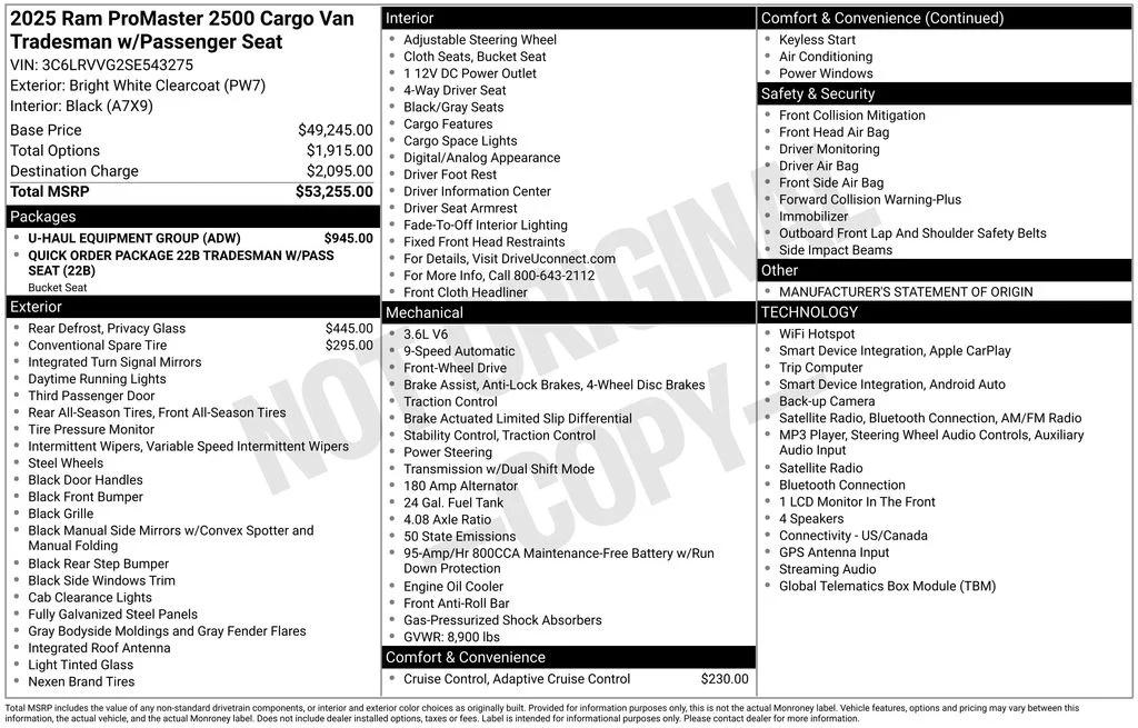 ram promaster cargo van 2025 3C6LRVVG2SE543275 image ram promaster cargo van 2025 3C6LRVVG2SE543275 image